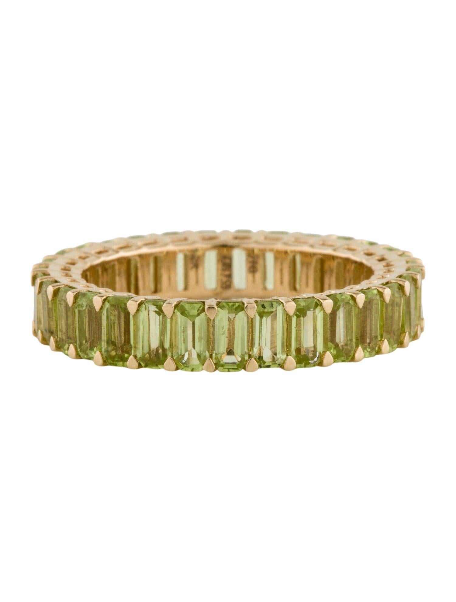 Elegance meets tranquility in our Harmony in Green Peridot Octagon Ring. Carefully crafted in 14k Yellow Gold, this exquisite piece is a testament to the natural beauty that surrounds us. The centerpiece, a pristine 4.22 Carat Peridot gemstone, is