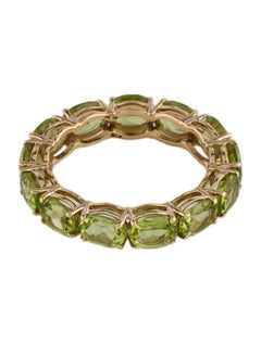 Elegant 14K Peridot Eternity Band Ring - Size 6.75  Luxurious Gemstone Jewelry