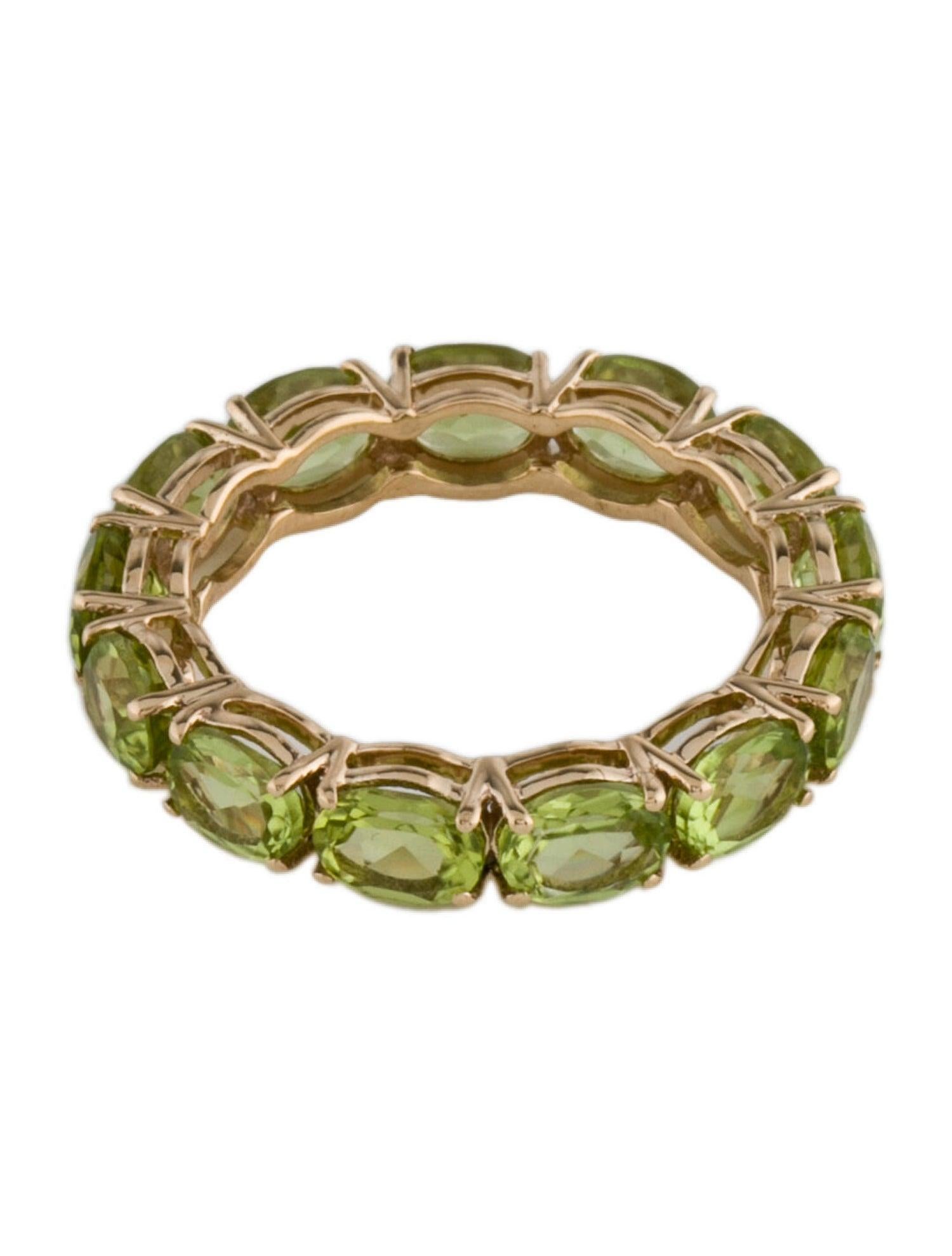 Elegante Anillo Eternidad Peridoto 14K - Talla 6.75  Lujosas joyas de piedras preciosas Corte oval en venta