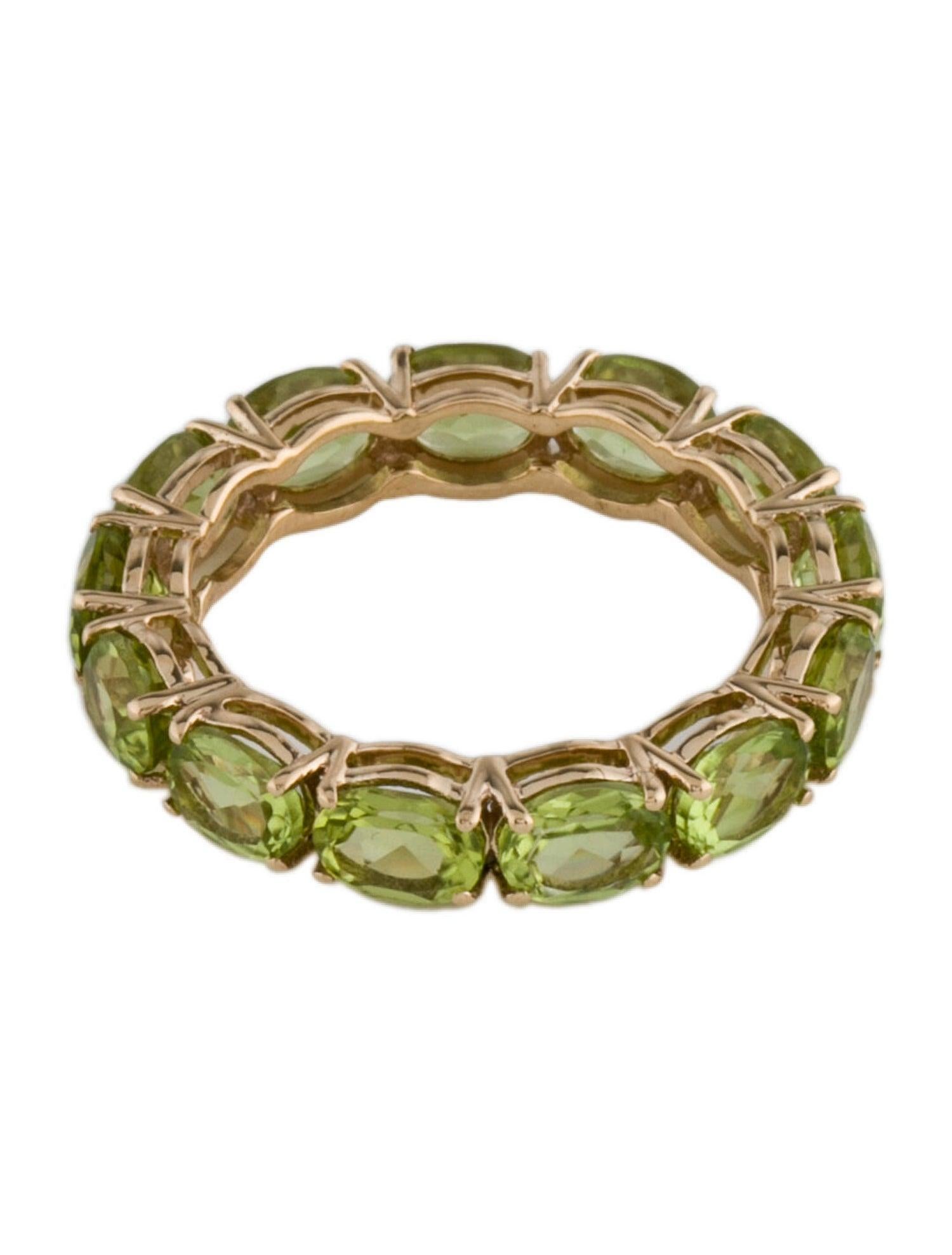 Eleganter 14K Peridot Eternity-Ring - Größe 6,75  Luxuriöser Edelstein-Schmuck (Ovalschliff) im Angebot