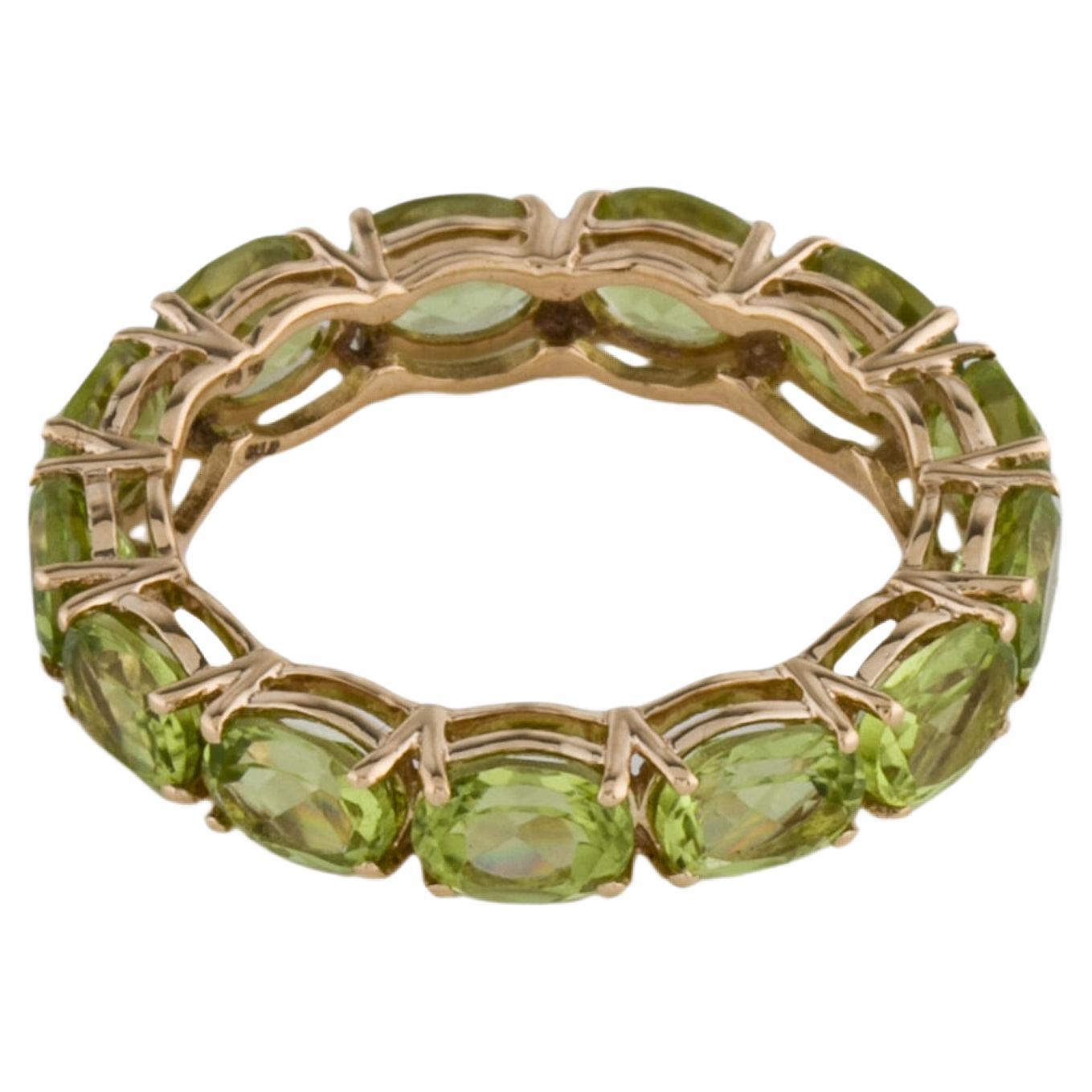 Elegant 14K Peridot Eternity Band Ring - Size 6.75  Luxurious Gemstone Jewelry For Sale