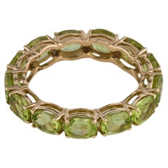 Eleganter 14K Peridot Eternity-Ring - Größe 6,75  Luxuriöser Edelstein-Schmuck