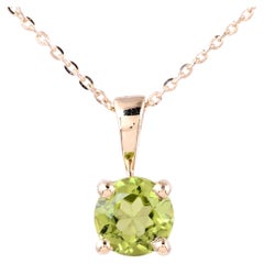 Luxuriöse 14K Peridot-Anhänger-Halskette - Exquisiter Schmuck für zeitlose Eleganz