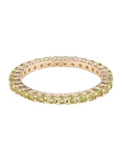 Chic 14K Peridot Eternity Band Ring, Size 7 - Timeless Statement Jewelry Piece