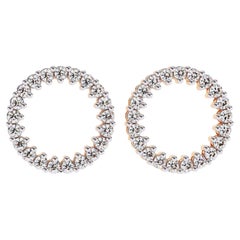 Boucles d'oreilles en or jaune 14 carats avec diamants naturels en harmonie