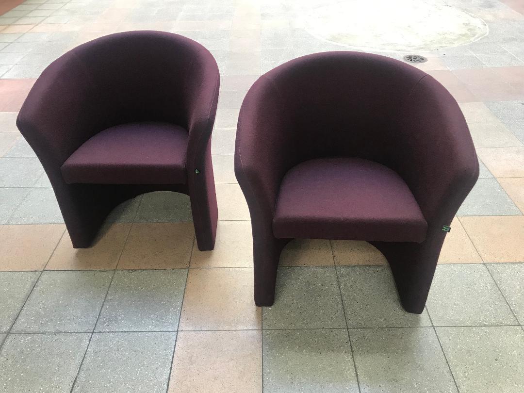 Harmonie pair of armchairs
jersey/foam/metal
really elegant and comfortable
really good condition.
