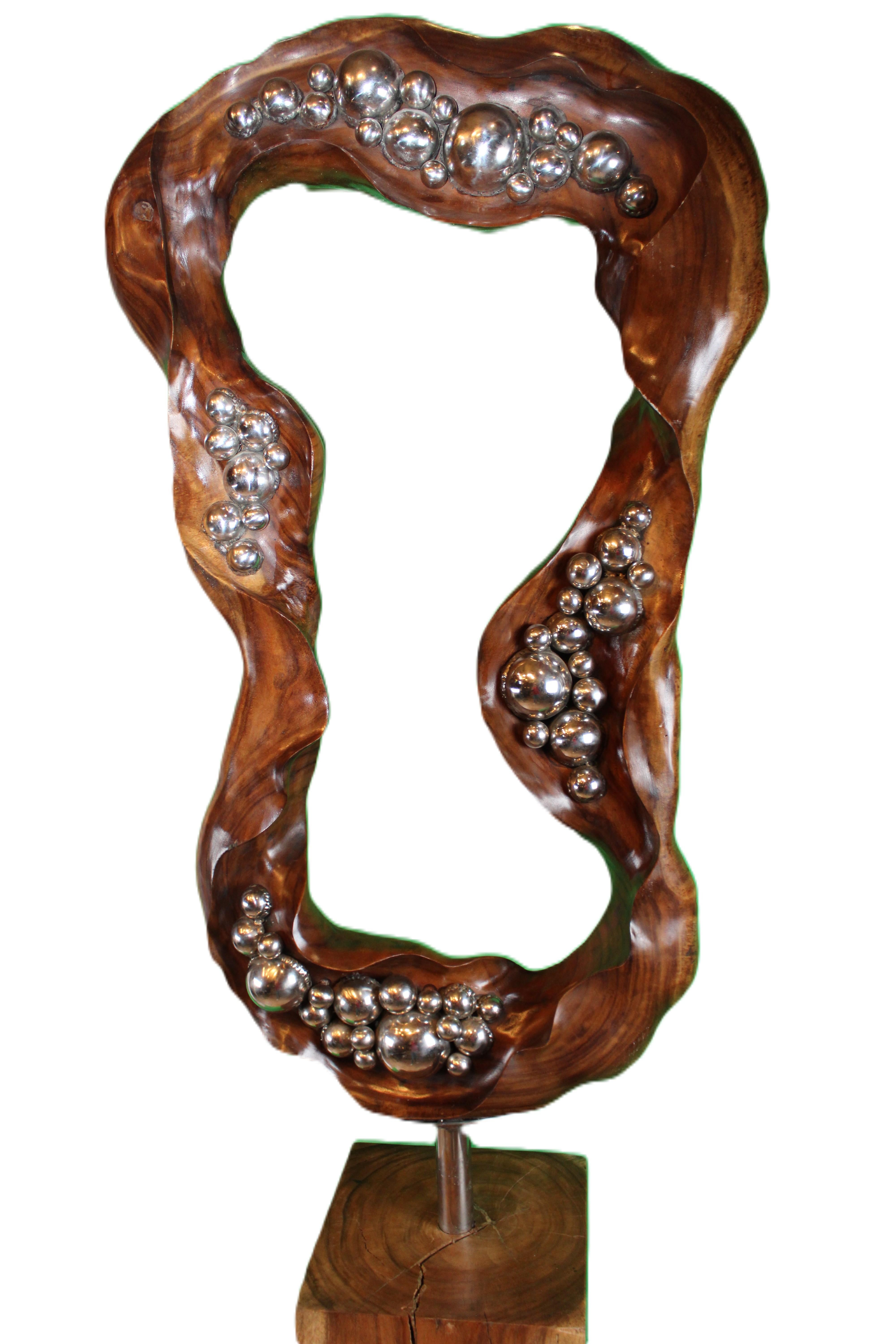 Hand-Carved Harmony Unveiled: Balinese Abstract Wooden Sculpture For Sale