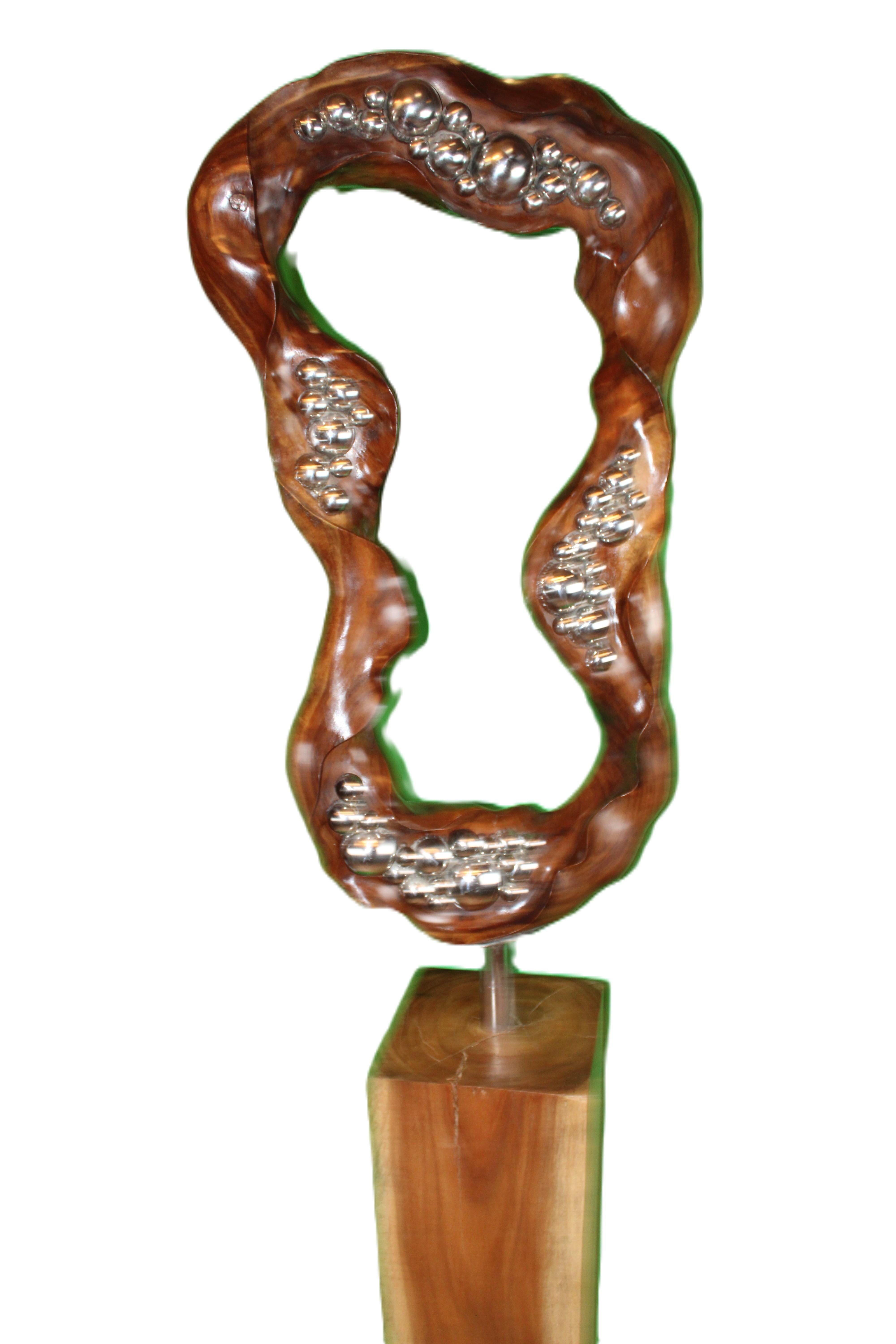 Harmony Unveiled: Balinese Abstract Wooden Sculpture In Good Condition For Sale In Austin, TX