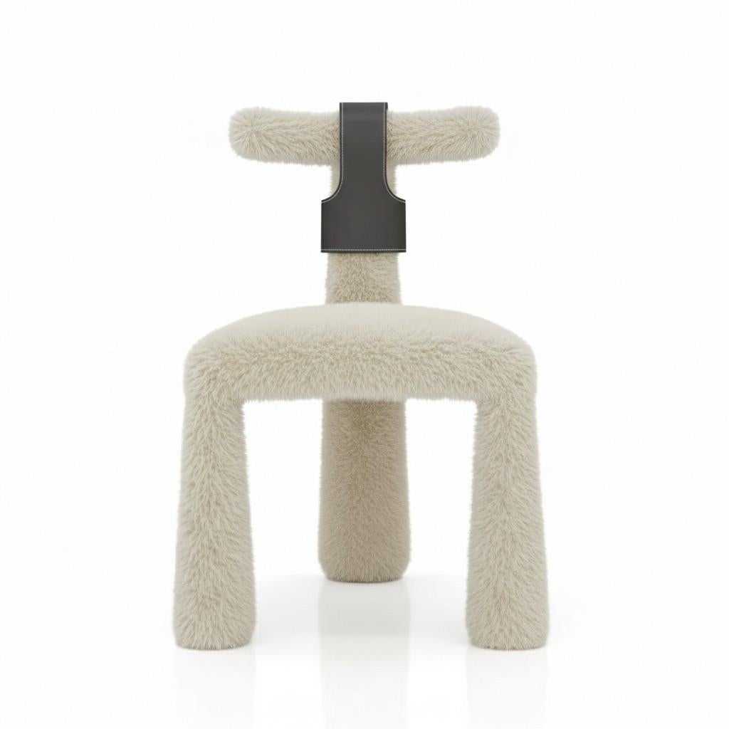 
Der Harness Chair verbindet skulpturale Verspieltheit mit raffinierter Handwerkskunst. Die abgerundete, monolithische Form ist vollständig in einen weichen, sandfarbenen Casamance-Sami-Stoff aus der Mongolei eingewickelt und verleiht jeder Umgebung