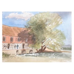 Harnham Mill, originales britisches Aquarellgemälde