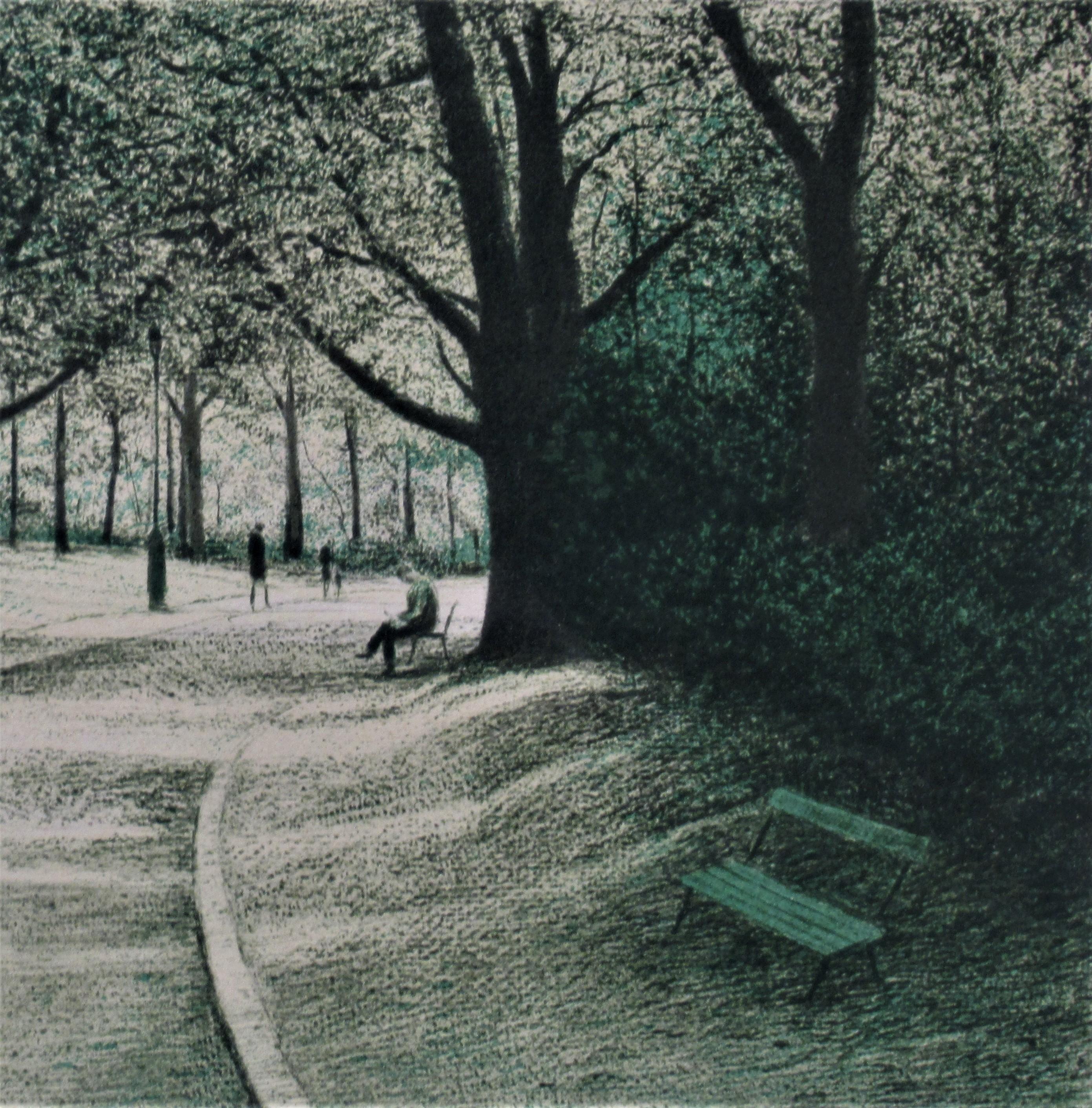 Autumn, Parc Montsouris - American Impressionist Print by Harold Altman