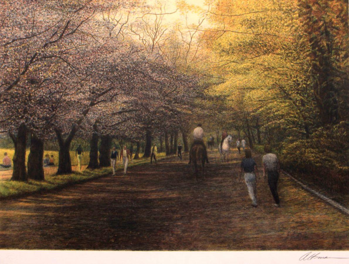 Harold Altman Landscape Print - Central Park Horse Path I-Limited Edition Etching, EA, Signed by Artist