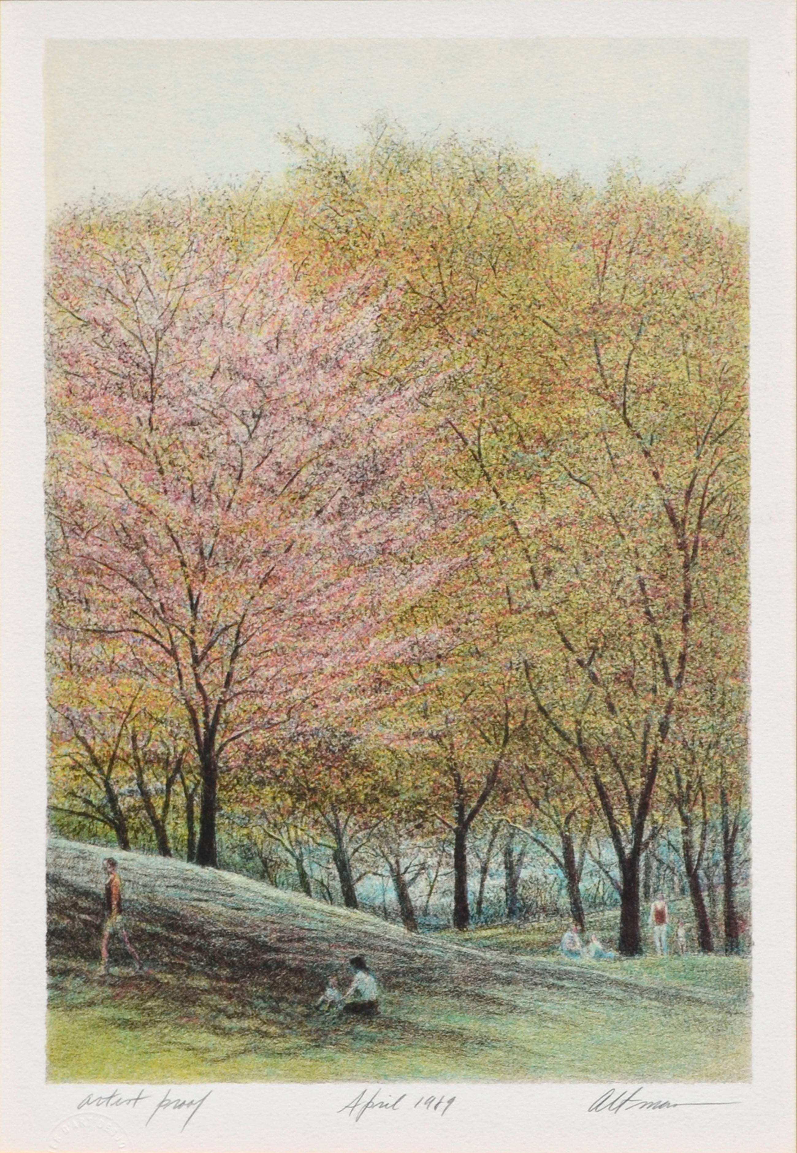 Central Park in Spring - Print by Harold Altman