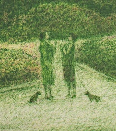 "Conversation, " Original Color Lithograph signed by Harold Altman