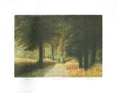 "Country Lane, " Original Color Lithograph signed by Harold Altman