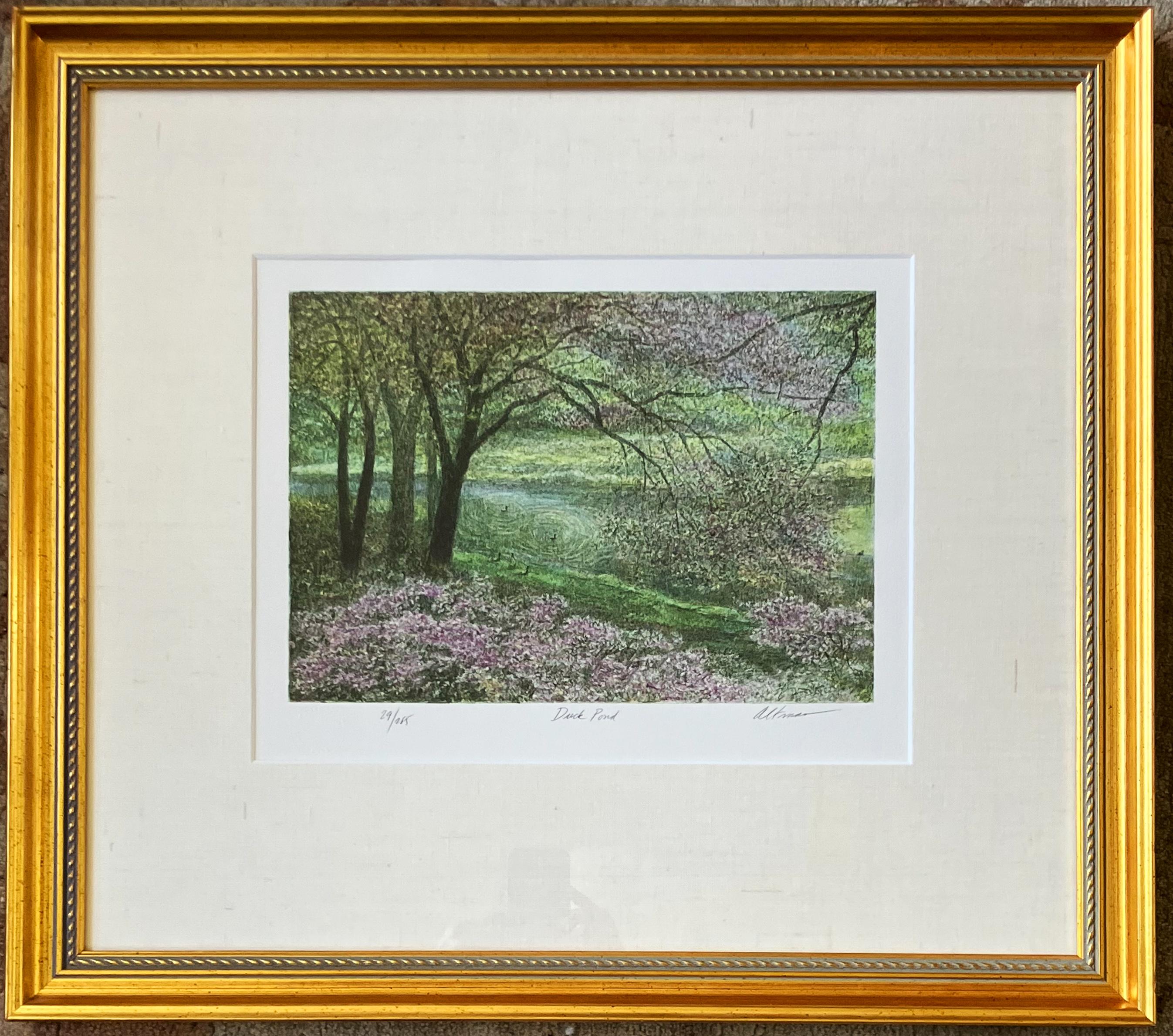 Figurative Print de Harold Altman - Estanque de los patos
