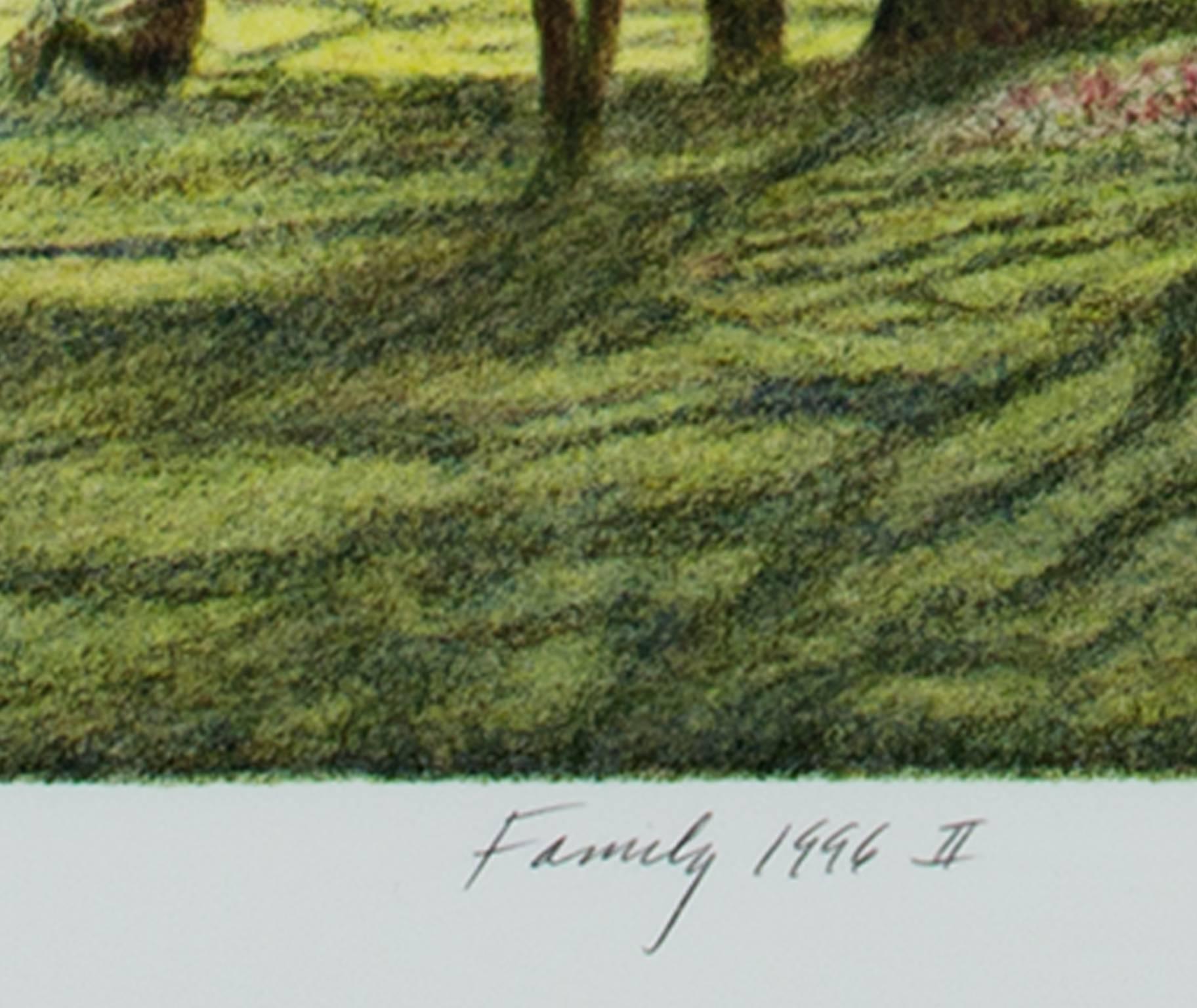 Zwei farbige Lithografien von Harold Altman „Family (suite of 2)“, verkauft als Paar im Angebot 8