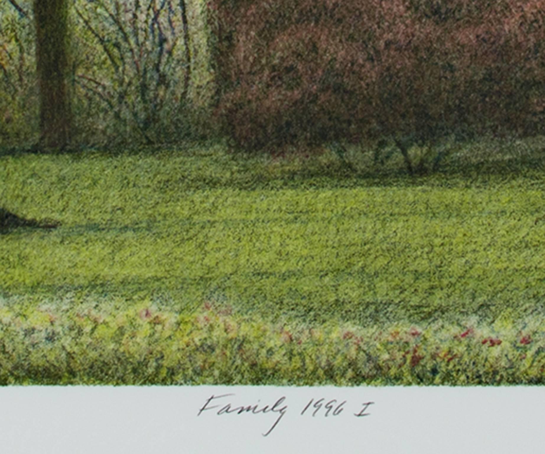 Zwei farbige Lithografien von Harold Altman „Family (suite of 2)“, verkauft als Paar im Angebot 2
