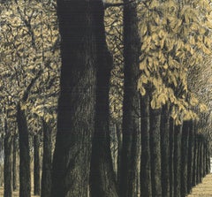 Harold Altman 'Couple Walking Through Forest' 1970- Lithograph
