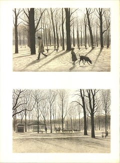Vintage Harold Altman 'Luxembourg Garden' 1970- Lithograph