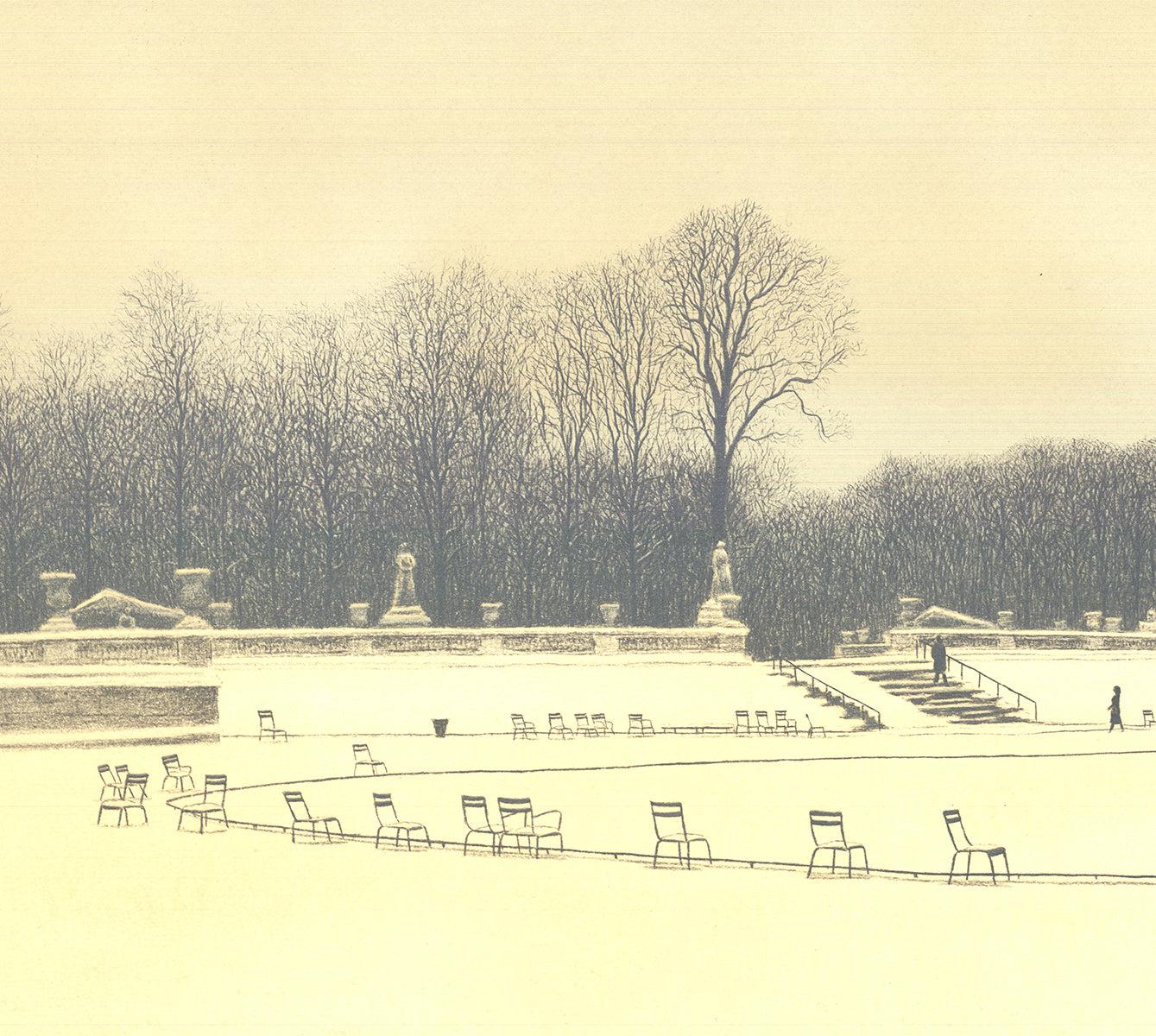 Harold Altman 'Park Scene' 1970- Lithograph For Sale 2