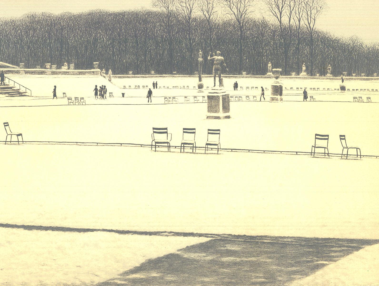 Harold Altman 'Park Scene' 1970- Lithograph For Sale 3