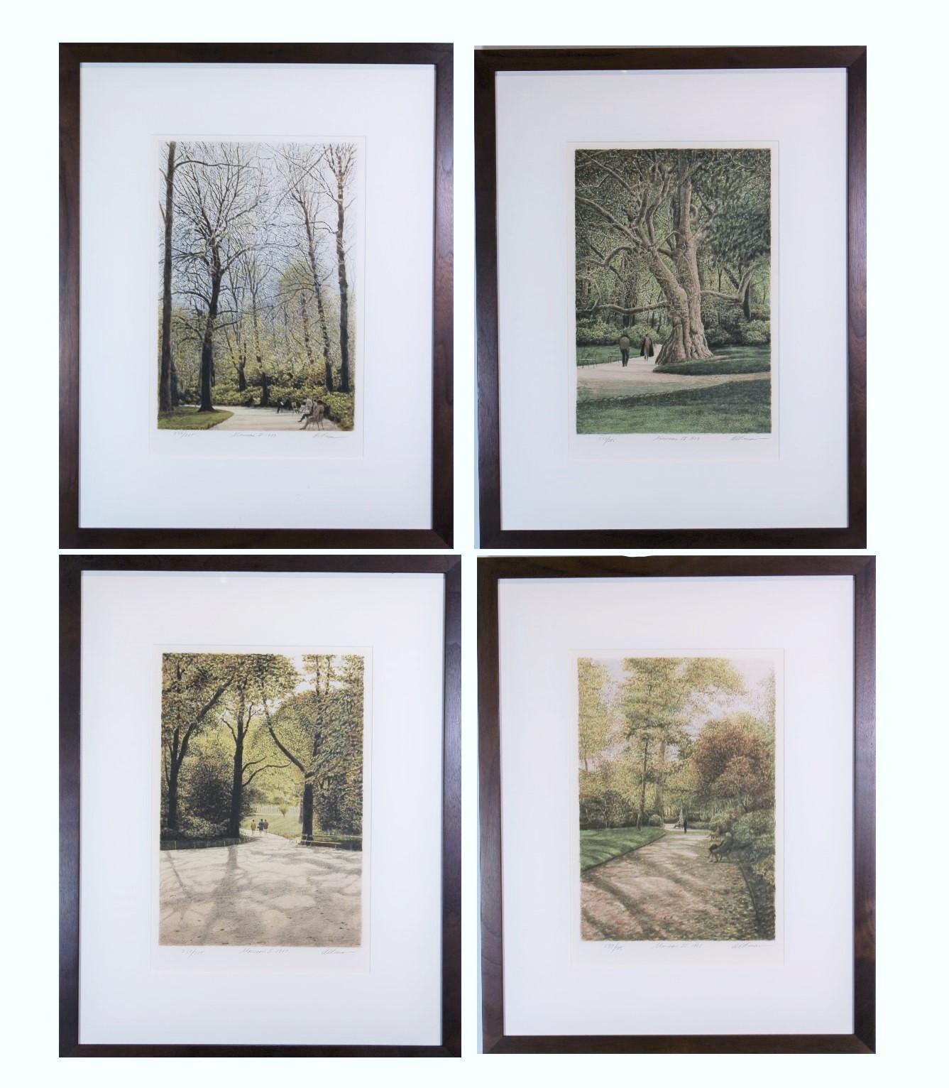 Harold Altman Landscape Print - Monceau I, II, III, and IV View of Central Park