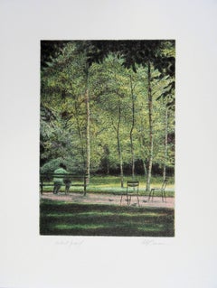 New York : Lovers in Central Park - Original handsigned lithograph