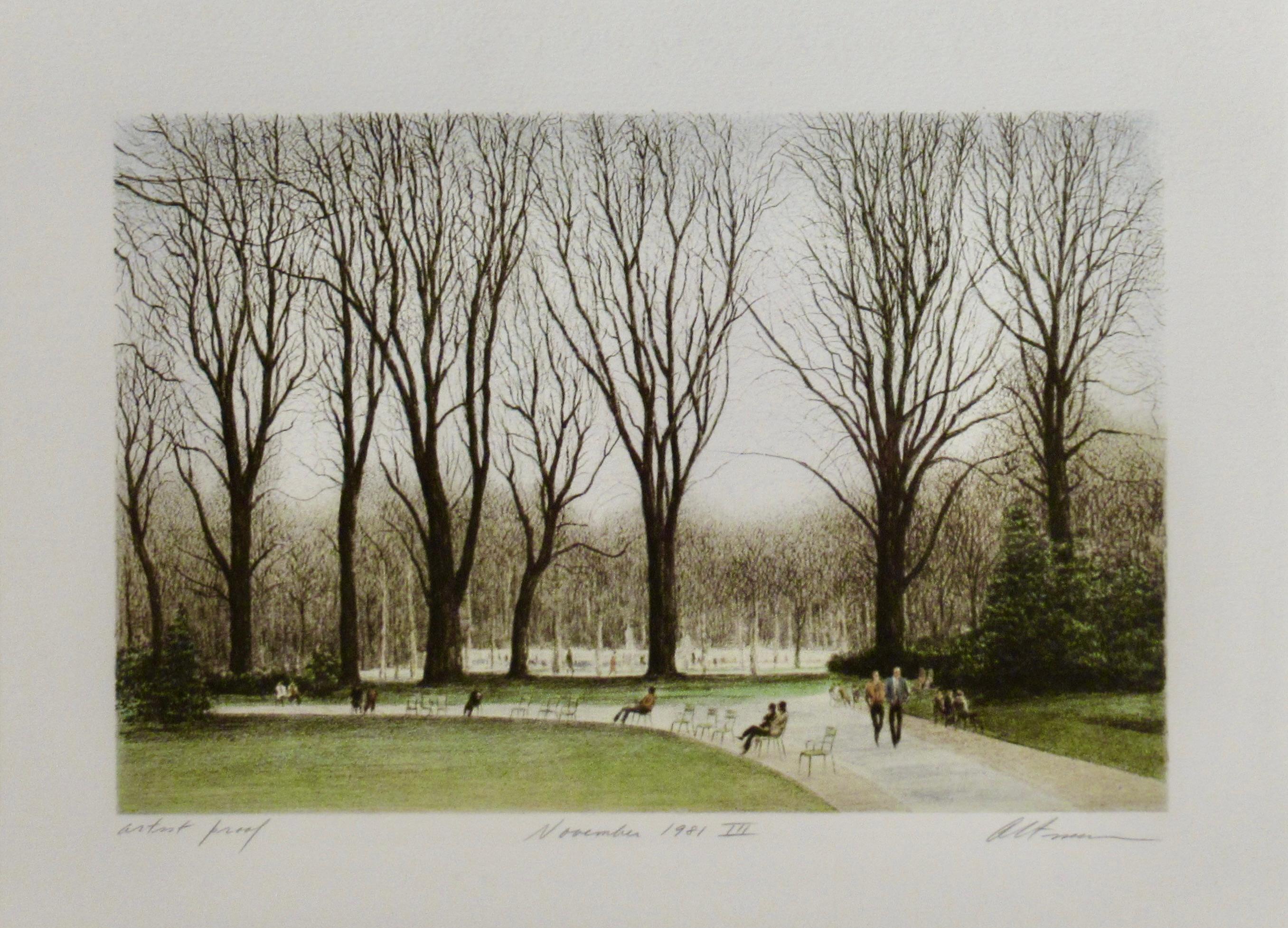 Novembre 1981 III (Jardin du Luxembourg, Paris) - Print de Harold Altman