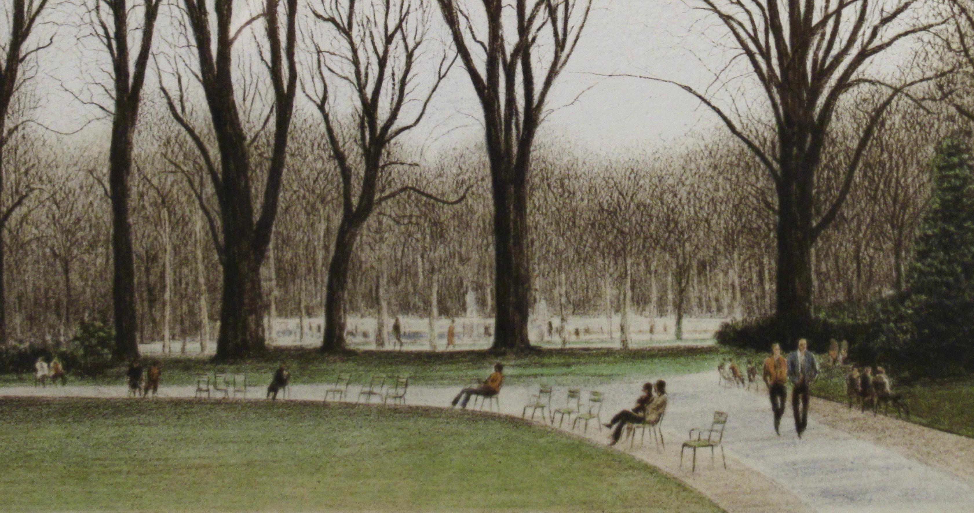 Novembre 1981 III (Jardin du Luxembourg, Paris) - Impressionnisme américain Print par Harold Altman