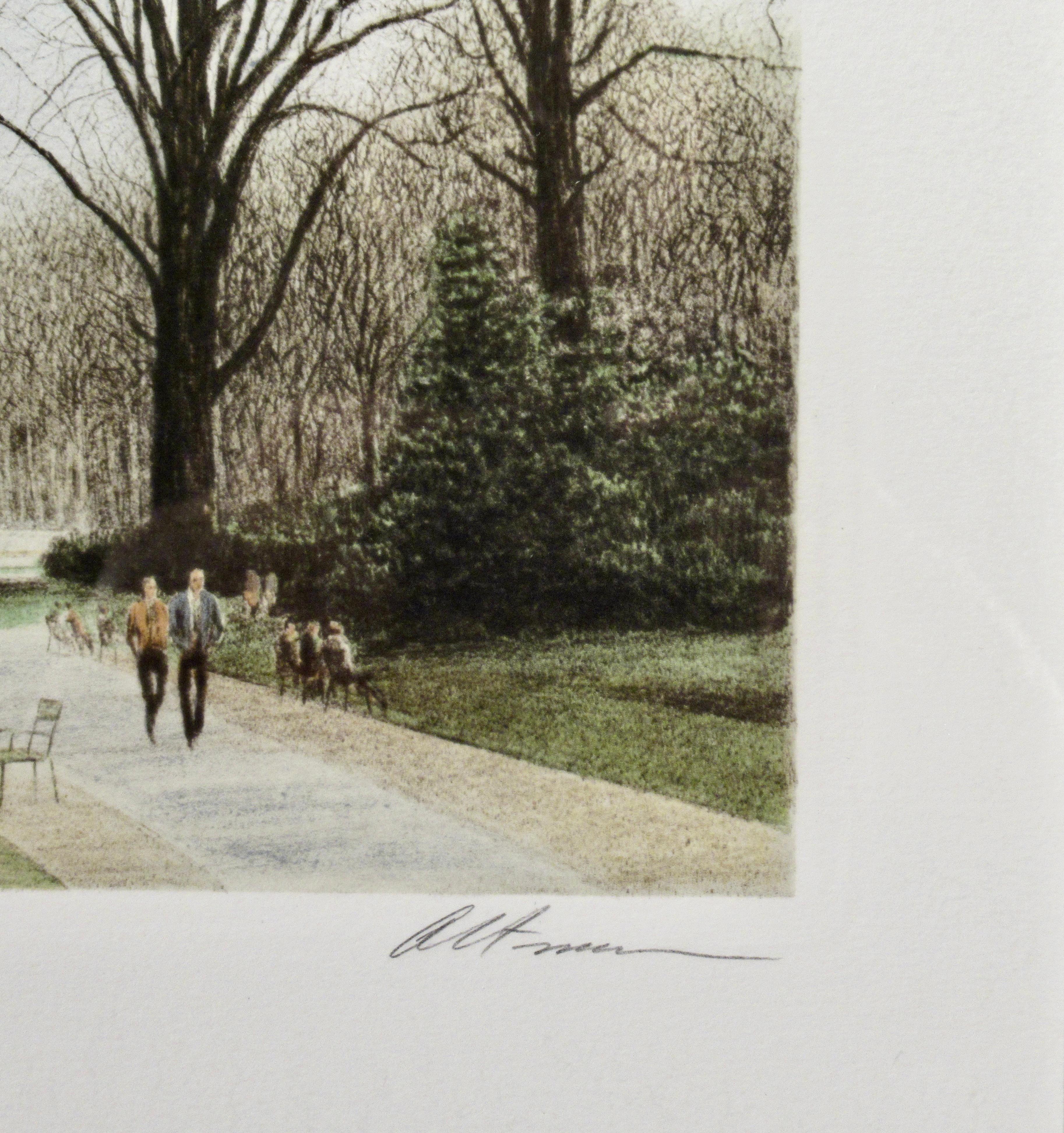 November 1981 III (Jardin du Luxembourg, Paris) - American Impressionist Print by Harold Altman