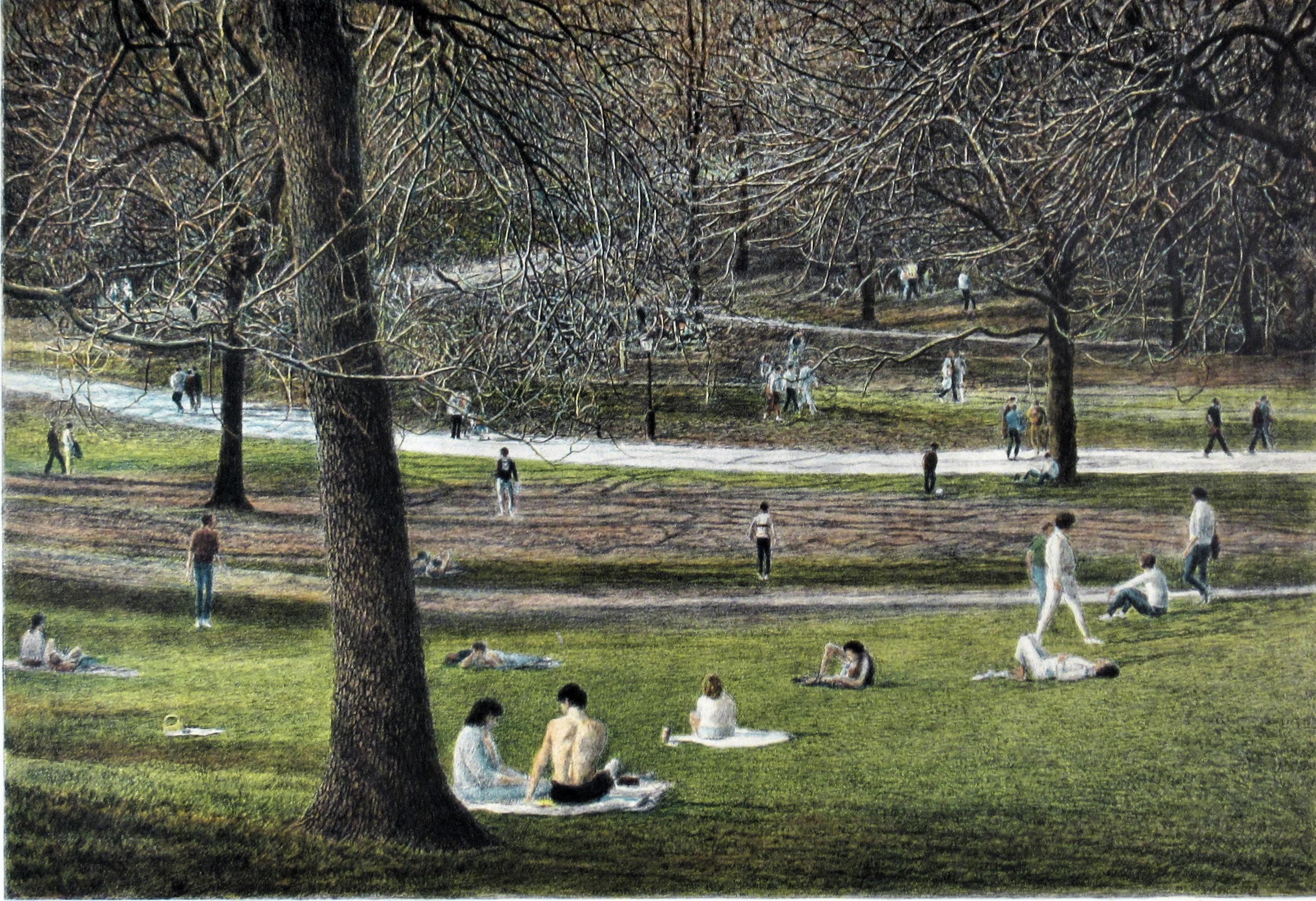 Sunday, Central Park - Print de Harold Altman