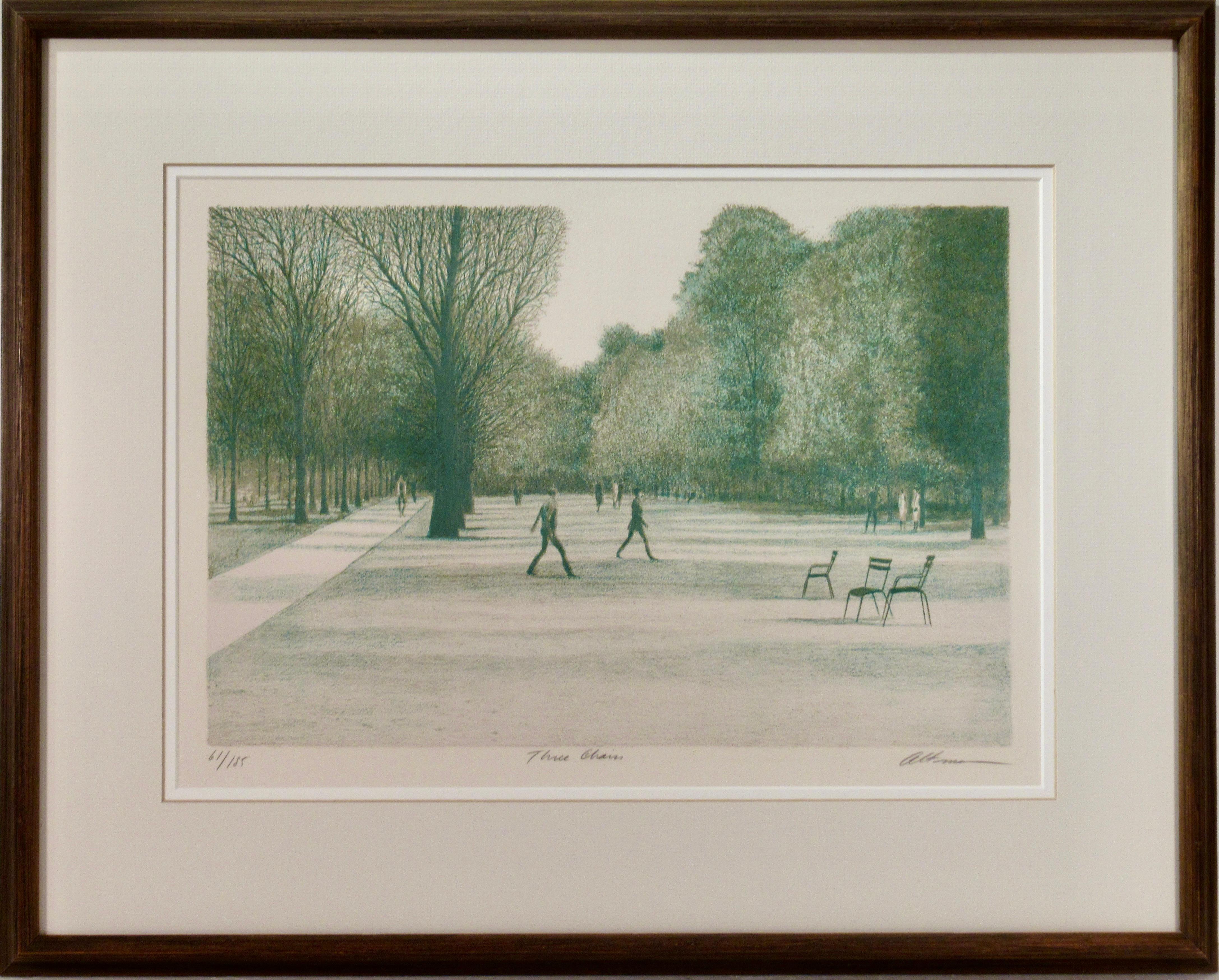 Figurative Print de Harold Altman - Tres sillas