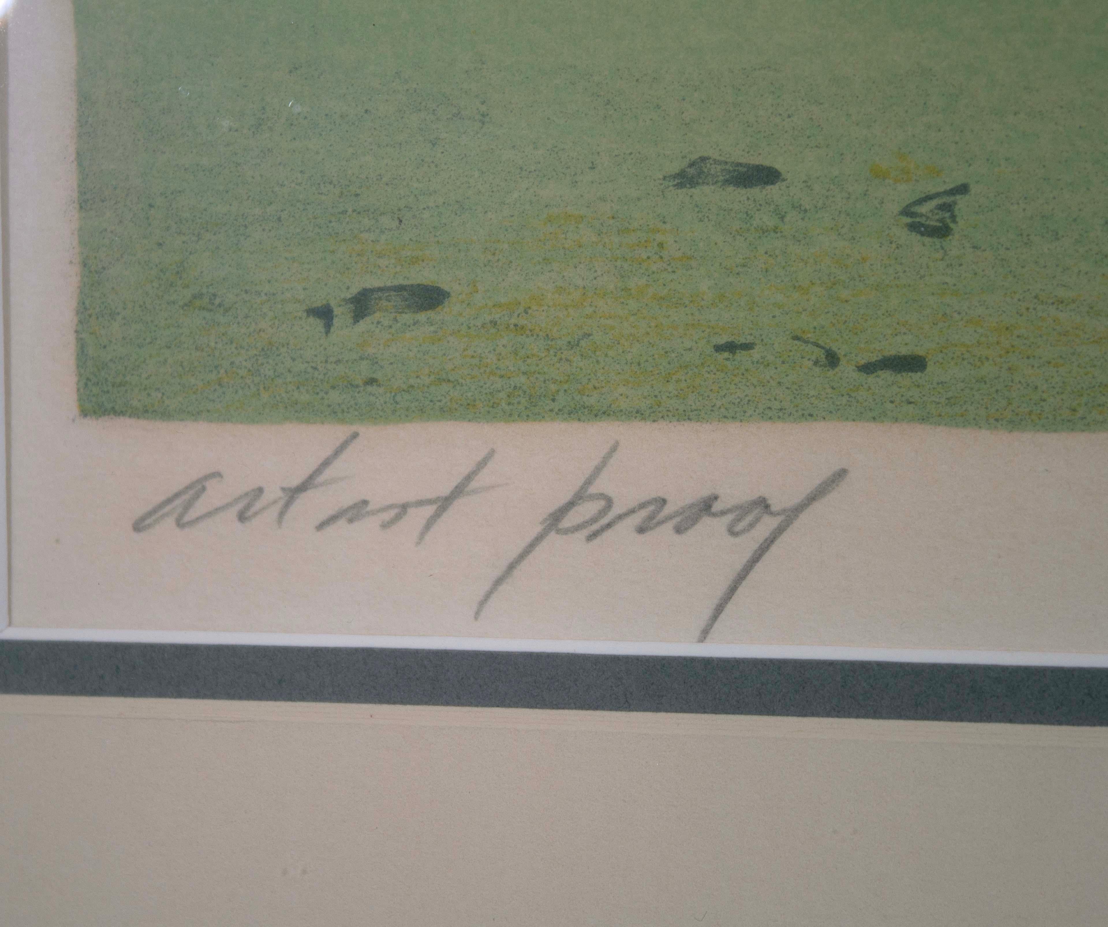 Harold Altman, sitzender Mann, signierte moderne Lithographie auf Papier, A.P. Gerahmt im Angebot 6
