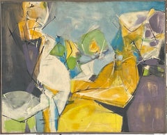 Vintage American Modernist Oil Painting by Harold Anchel