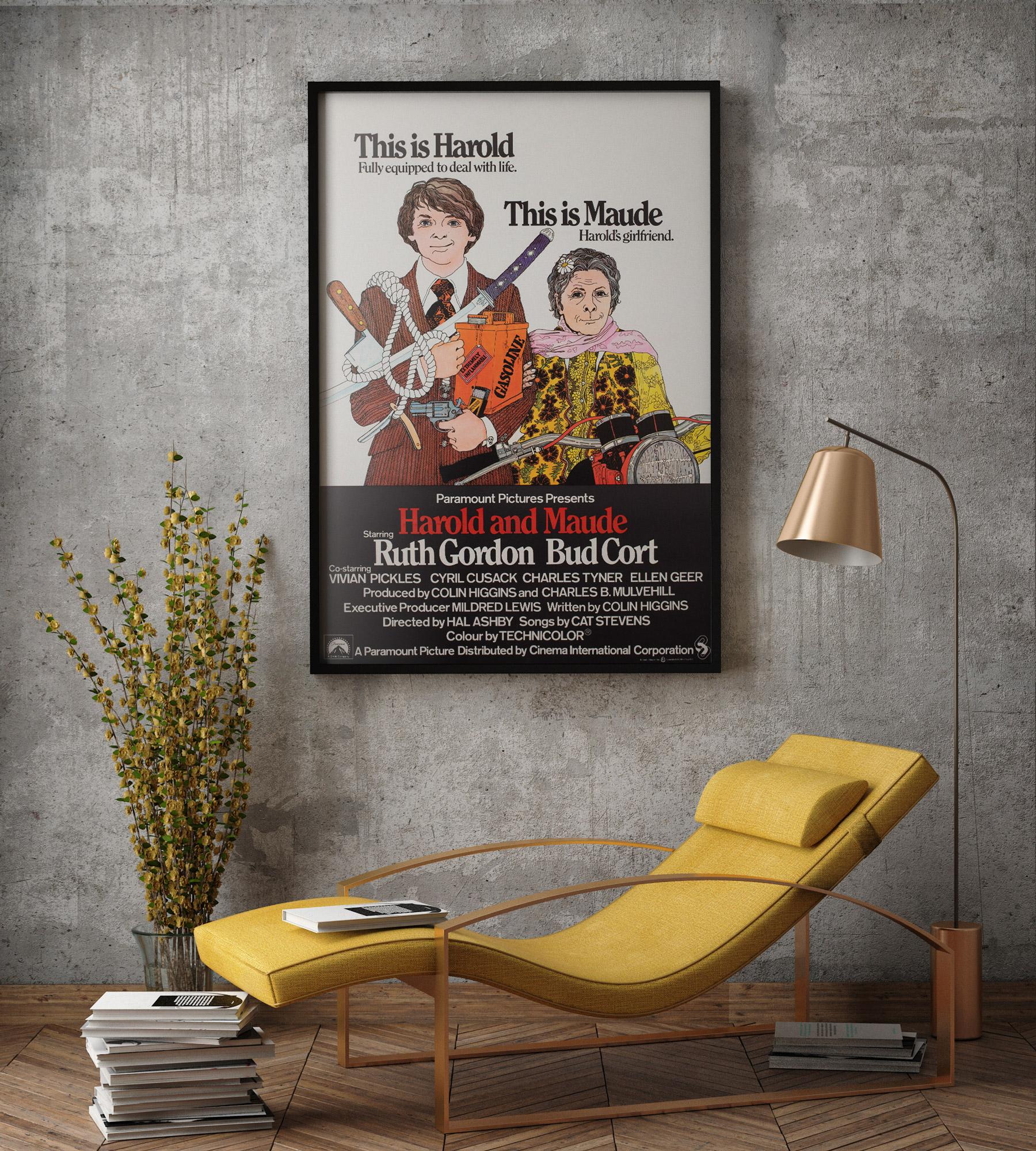 Magnifique affiche de film britannique originale pour la comédie romantique des années 70 Harold & Maude. Le UK 1 Sheet présente sans doute la meilleure illustration du titre. Une affiche très rare et de collection dans un état fantastique.

Cette