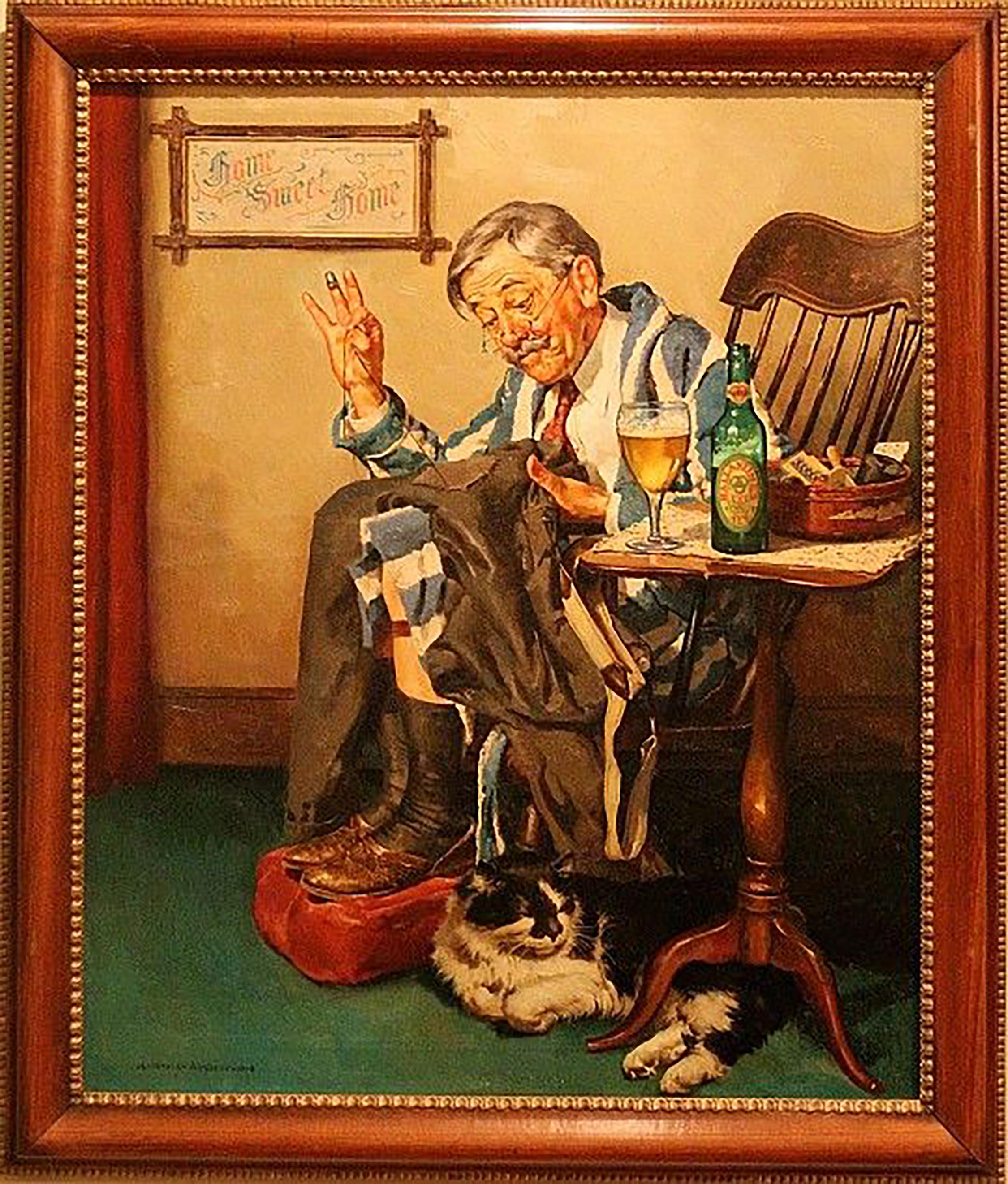 Ballentine Beer Advertisement - Painting by Harold Anderson