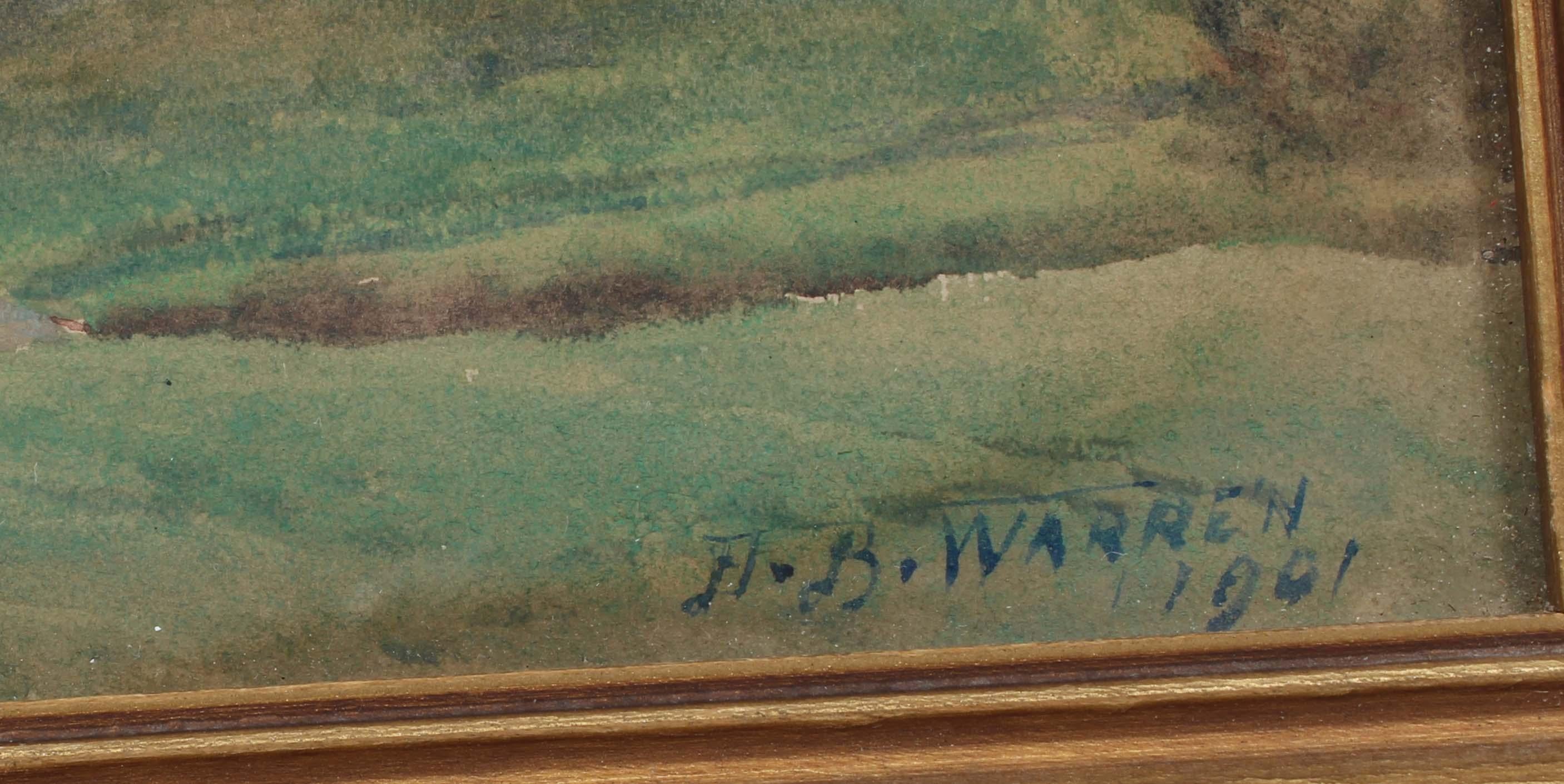 Antique American Painting Boston Hills Massachusetts Harold B. Warren 1901 For Sale 4