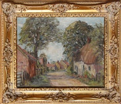 Aldea de Brigsley, Lincolnshire - Pintura al óleo impresionista de Harold Bennet