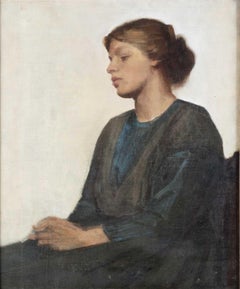 Harold C. Harvey (1874-1941) Portrait of a Seated Lady Oil Painting