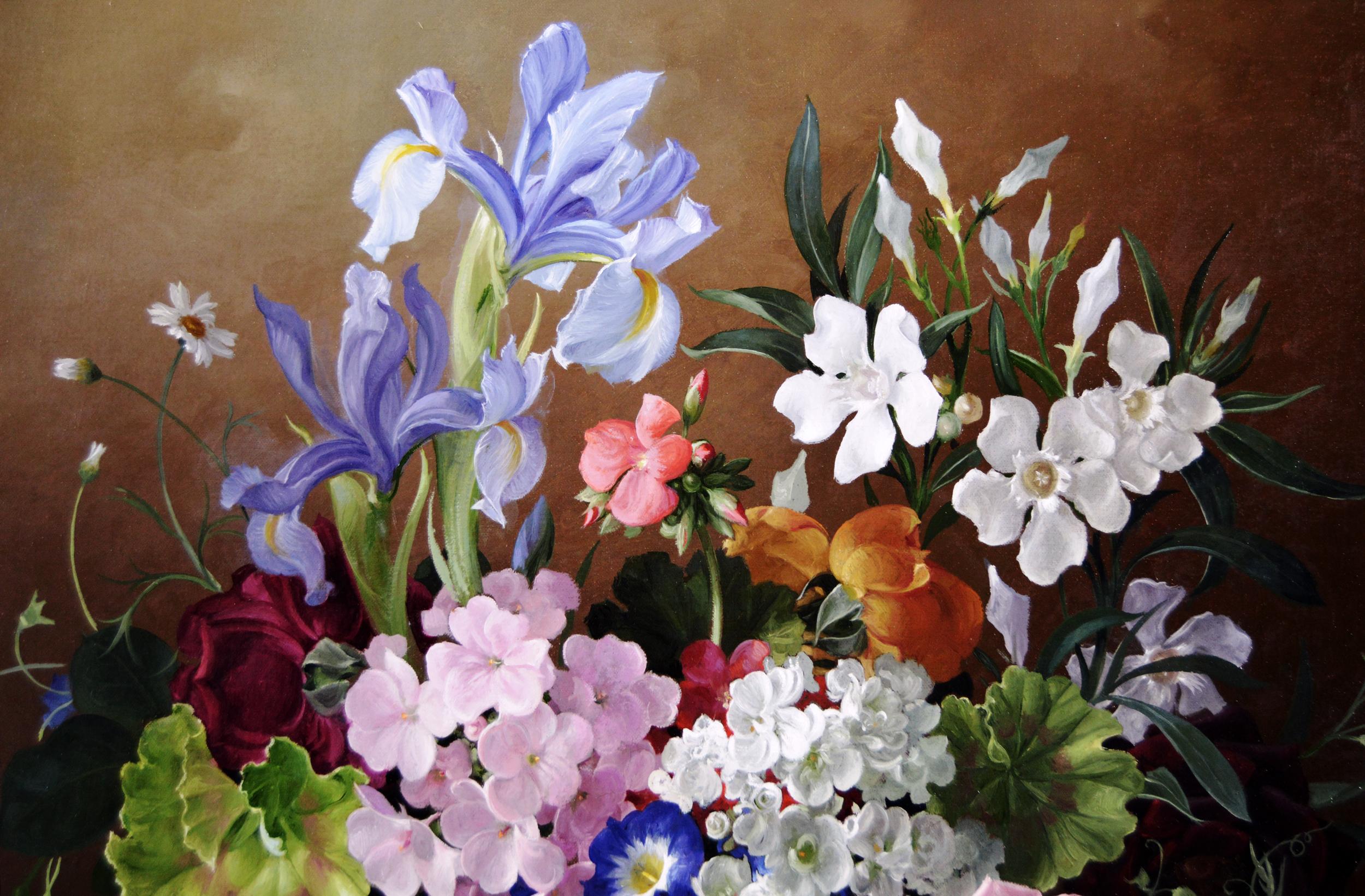 paintings of flowers in a vase