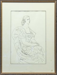 Harold Cohn Beauty in the Simplicity, étude de lignes figuratives modernistes signée