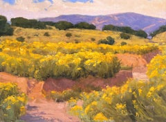 "Chamisa en flor" (2015) de Harold Deist, paisaje impresionista original