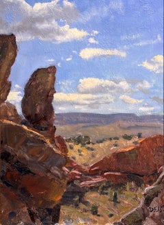 "Red Rocks" (2023) de Harold Deist, paisaje impresionista original