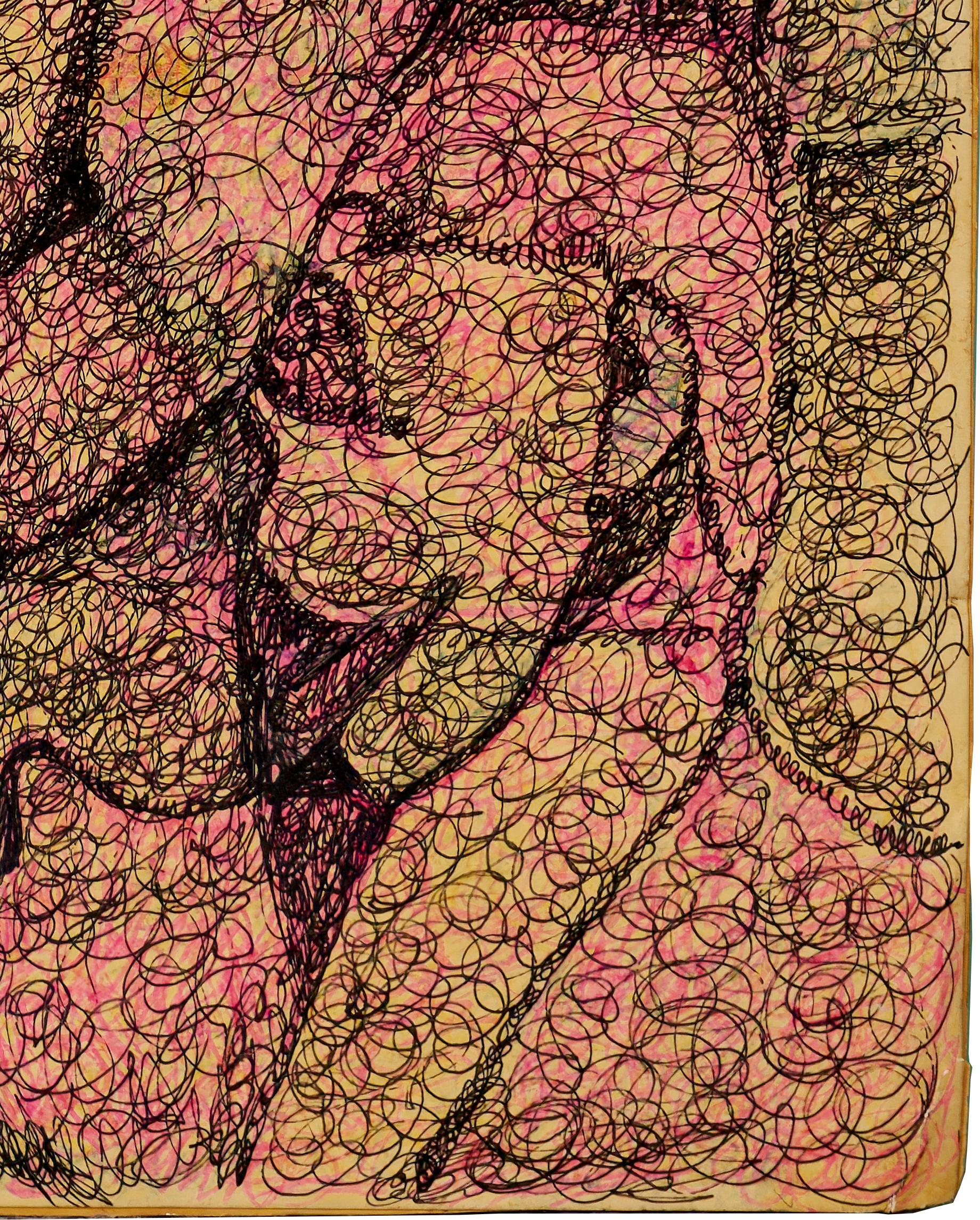 Harold Dry Schmidt (1933 - 1979) Outsider Art Figural Abstrakt Mixed Media im Angebot 4