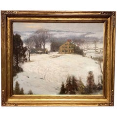 Antique Winter Landscape with Figures