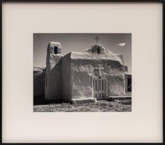 Harold E. Malde Fotografia d'epoca in bianco e nero della chiesa Southwestern Adobe