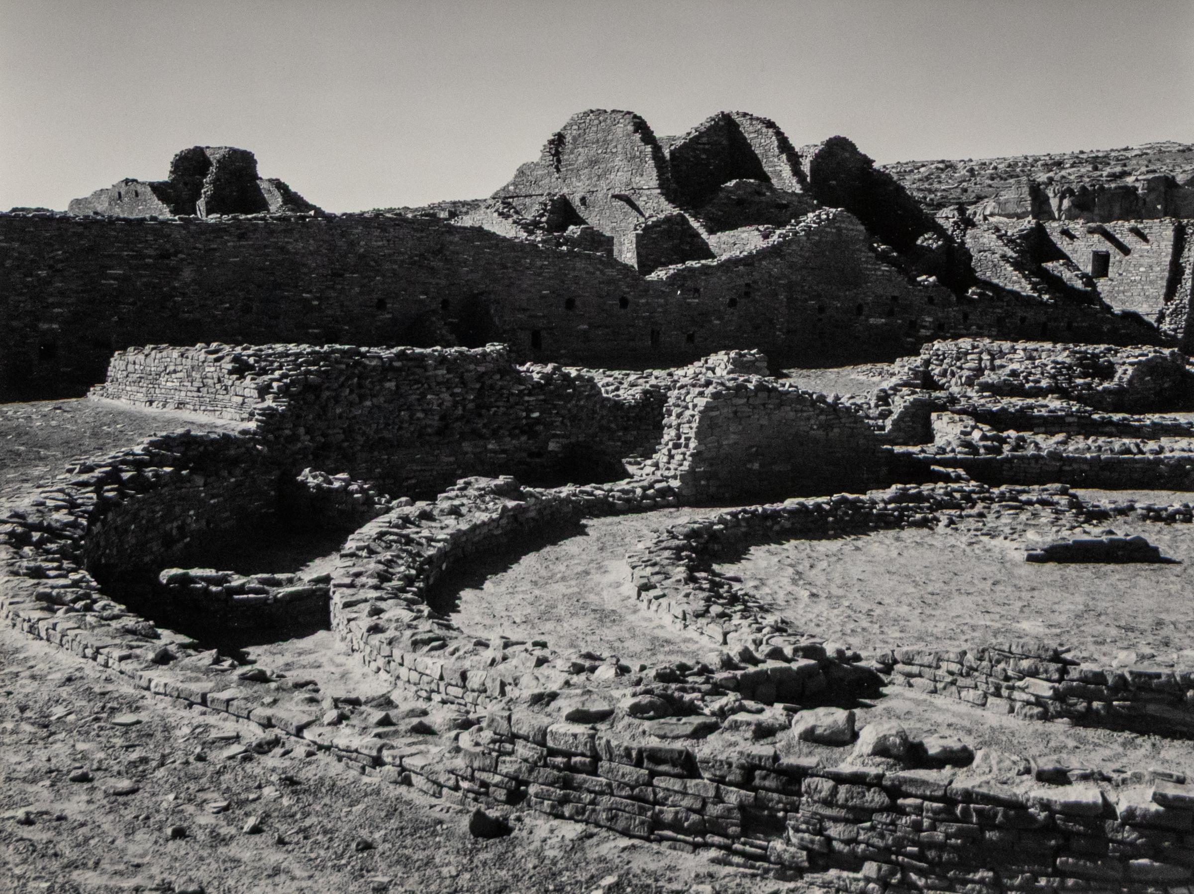 Harold E. Malde Vintage Photograph of Chetro Ketl Ruins, New Mexico