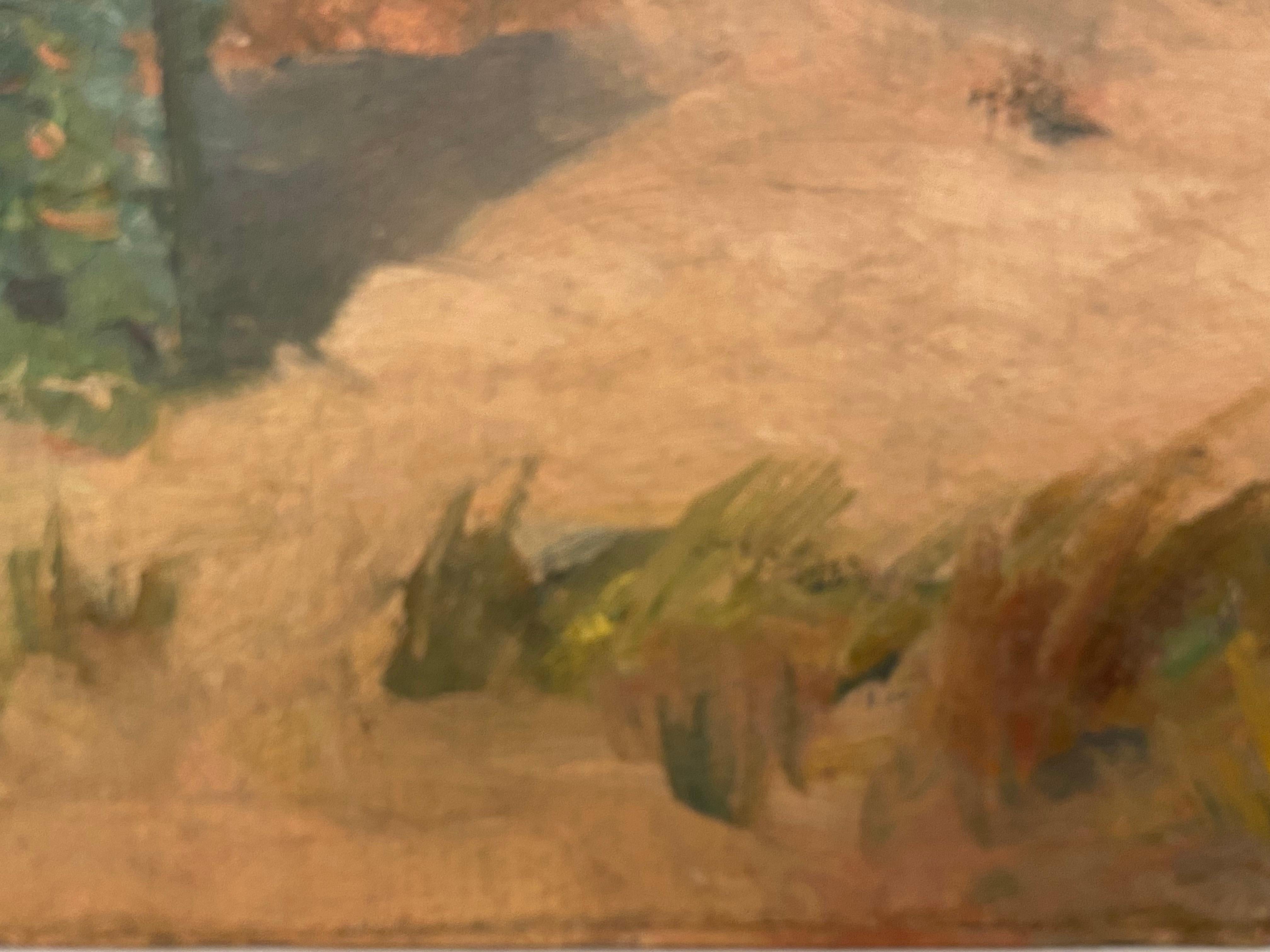 Harold Ellsworth - Peinture de paysage marin de Bassett avec scène de plage, 1910 3