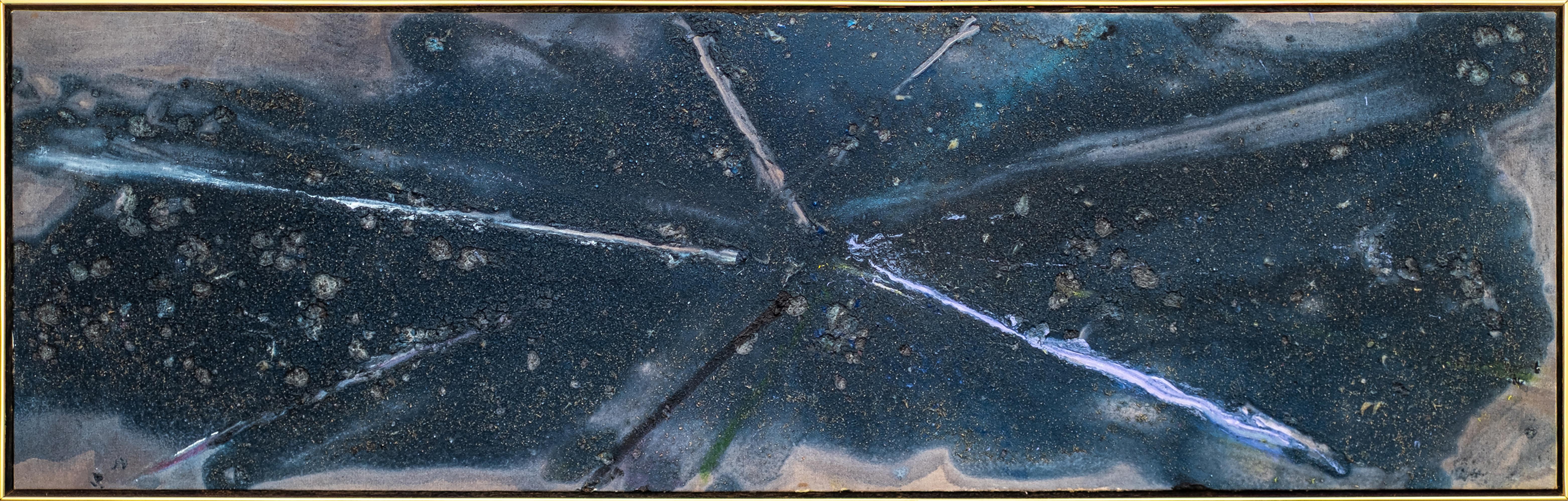This modern abstract painting by Harold Feist appears to be the sky at night.

The celebrated work of Harold Feist has hung on the walls of auspicious public and private galleries in both Canada and the U.S. Known for his expressive, vividly